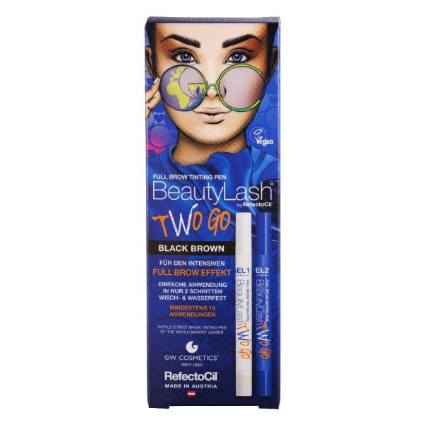 BeautyLash by RefectoCil TWO GO Full Brow Tinting Pen - BLACK BROWN