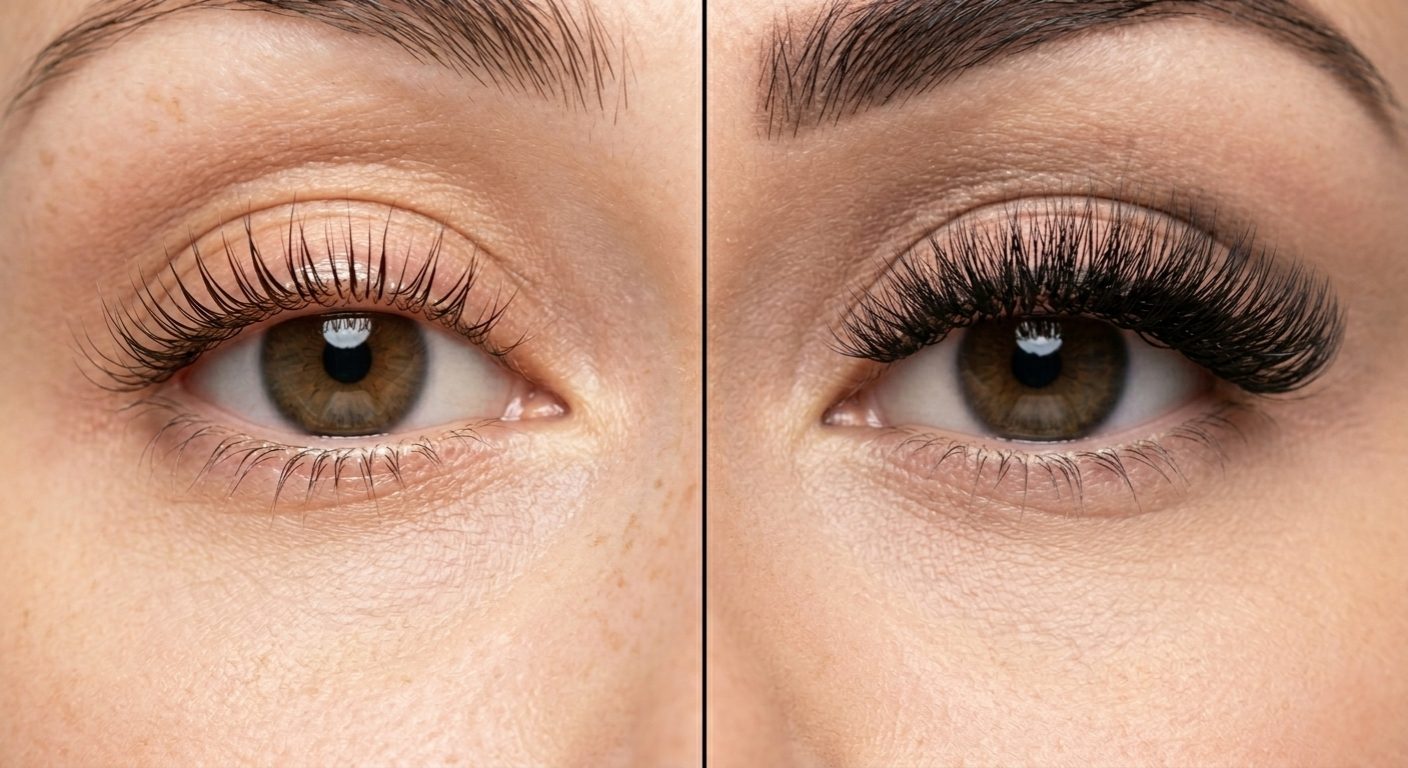 Comparison of lash lift and eyelash extensions results